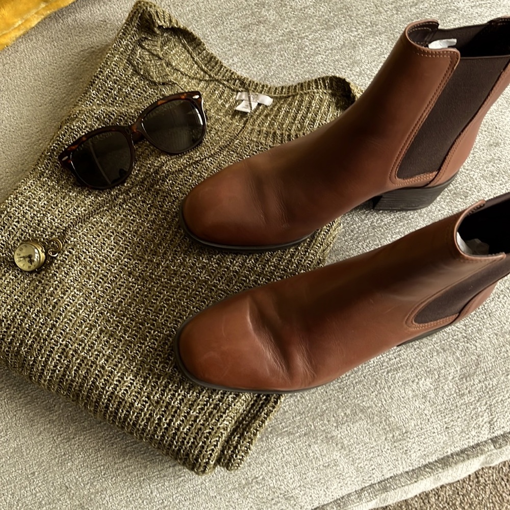 Kenneth Cole Brown Leather Booties